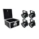 4x PAR-56-Scheinwerfer mit 9 x 10-W-6in1-LED und RGBAW+UV-Farbmischung inklusive PRO Flightcase-Bild-1