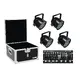4x PAR-56 Spot with 9 x 10 W 6in1 LED including PRO flightcase and compact DMX controller-Bild-1