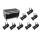 8x PAR-Scheinwerfer mit warmweißer 100-W-COB-LED und manuellem Zoom inkl. Flightcase mit Rollen-Bild-1