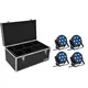 4x flat spotlight with 7 x 10 W 4in1 LED with RGB color mixing including case-Bild-1