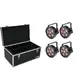 4x flacher Scheinwerfer mit 6 x 8-W-3in1-LED mit RGB inklusive Case-Bild-1