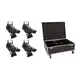 4 proiettori Fresnel con LED bianco caldo/ambra da 170 W con PRO flightcase-Bild-1