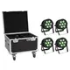 EUROLITE Set 4x LED IP PAR 7x8W QCL Spot + Case mit Rollen-Bild-1