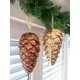 Glittering fir tree cone ornament with golden sling-Bild-3