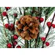 Pine twig covered with hoar frost, decorated with red berries and cone-Bild-2
