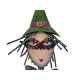 Handmade witch made of metal, with broom and color finish-Bild-2