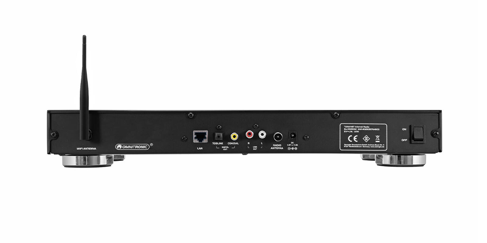 OMNITRONIC TUNA-NET front-view and connections