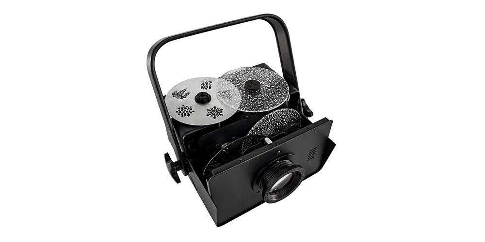 Der EVO-120 kombiniert Gobo-, Animations- und Struktureffekte in einem Gerät.